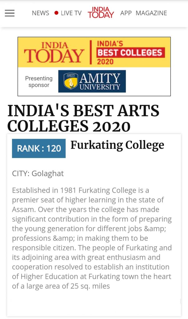 120th Rank India Today 2020