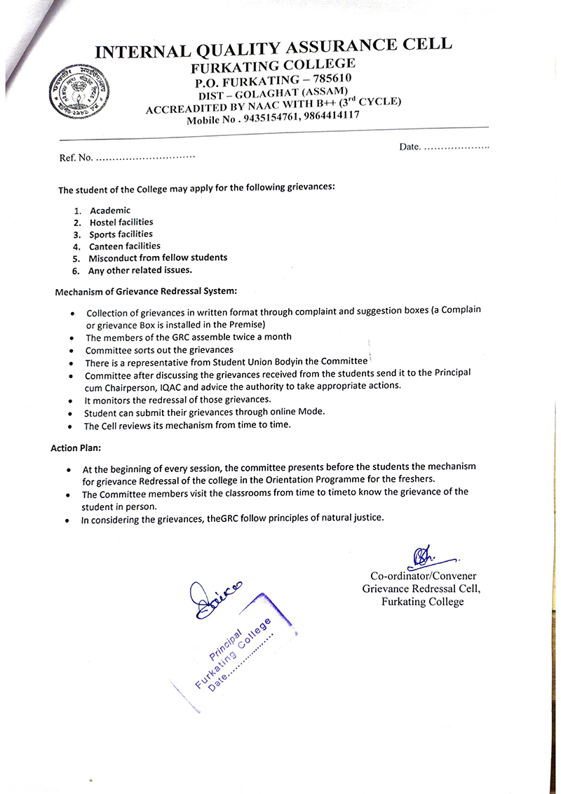 Grievance Redressal Mechanism