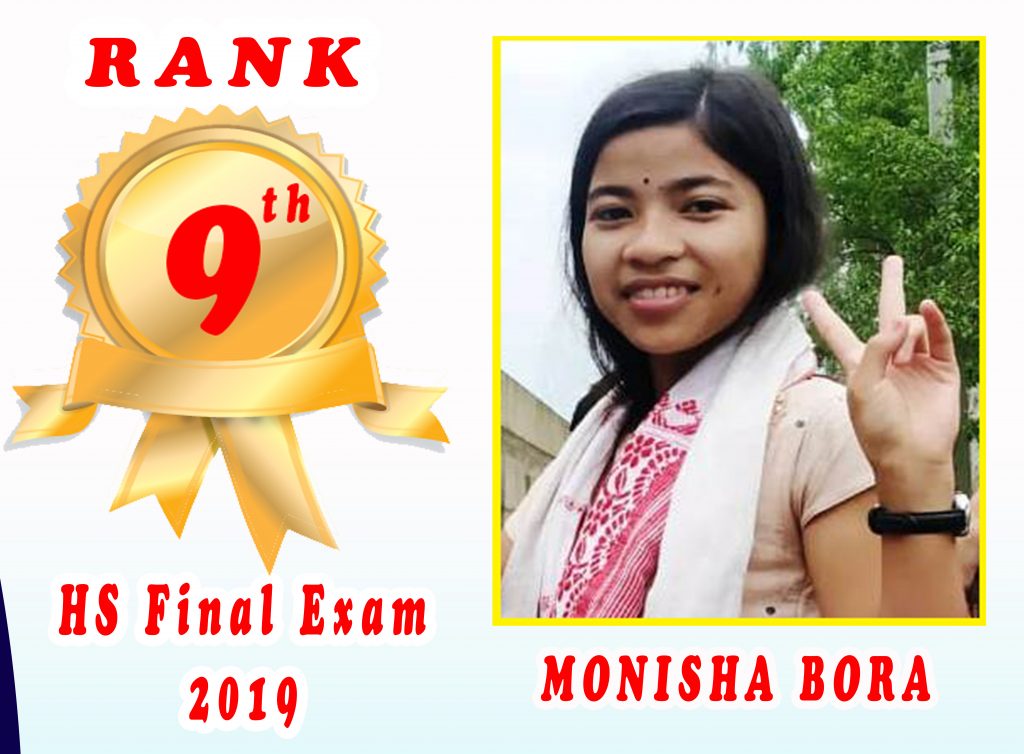 Ms Monisha Bora 9th Rank HS 2019